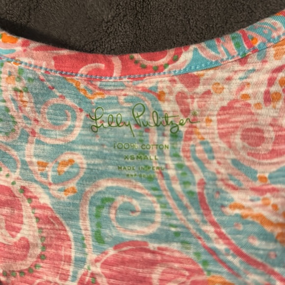 Host Pick 🏝️ Lilly Pulitzer Spa Blue Jellies Be Jammin Hartley tank top size XS - Picture 3 of 3